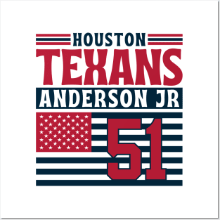 Houston Texans Anderson Jr 51 American Flag Football Posters and Art